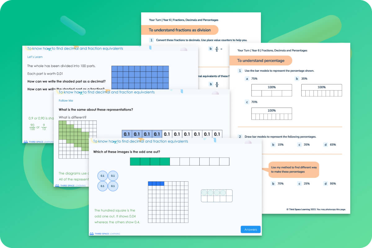 Ready-To-Go Lessons V3 | Fractions, Decimals And Percentages | Year 6