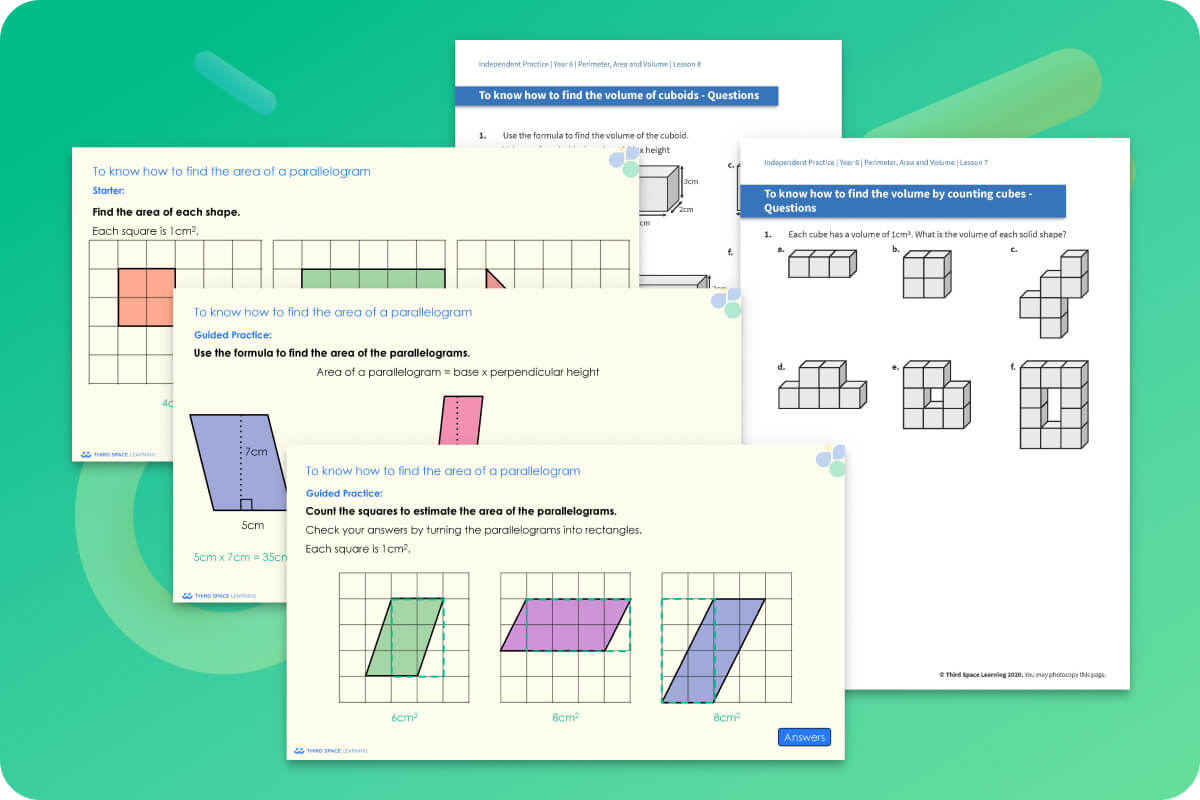 Ready-To-Go Lessons V2 | Perimeter, Area And Volume | Year 6