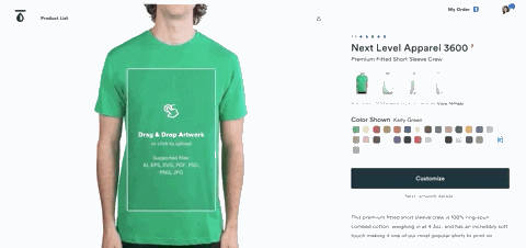 animated gif of Next Level Apparel 3600 product page