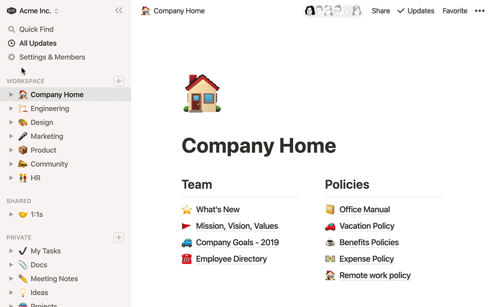 animated gif of notion