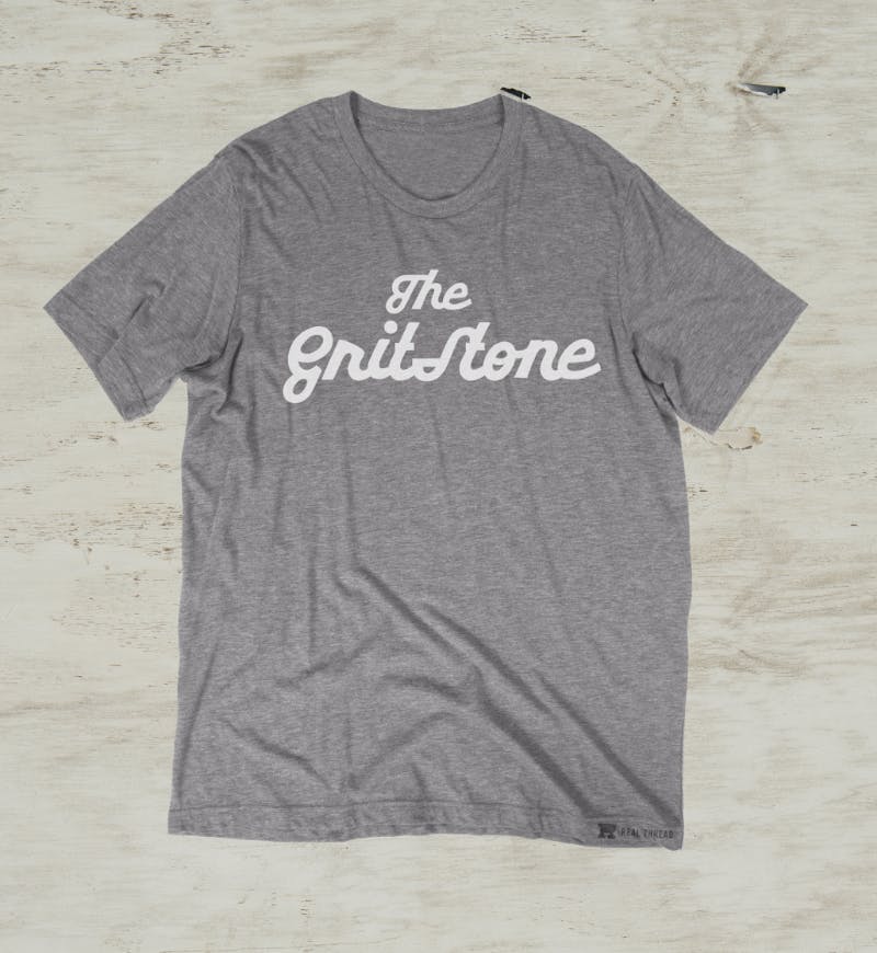 gray with Gritstone font