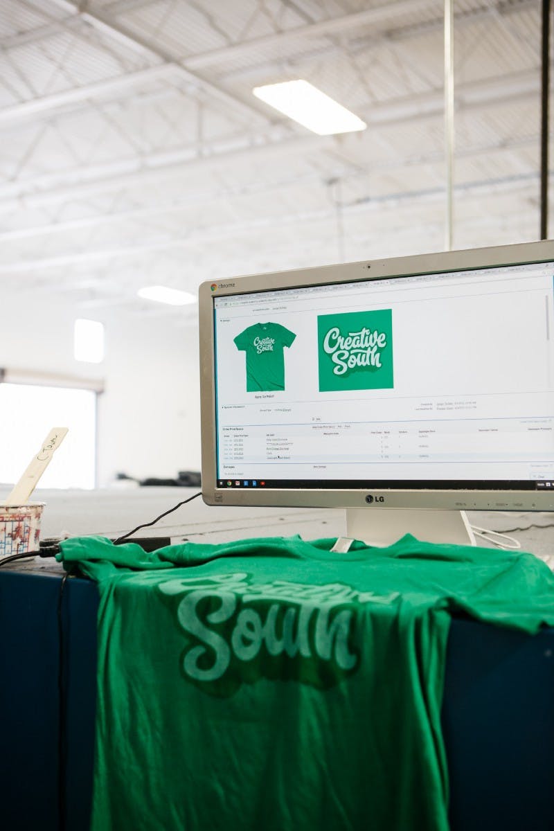 green shirt being checked