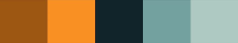 color grid – burnt orange, orange, black, green, light green