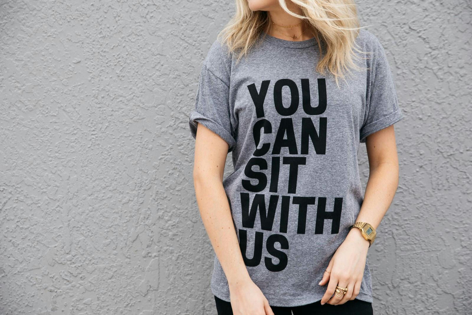 women wearing a gray shirt