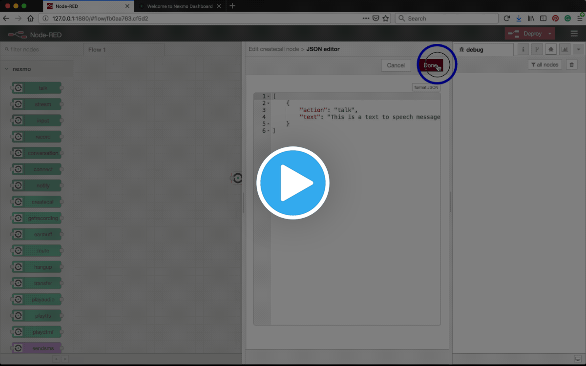 Example on how to create talk json ncco
