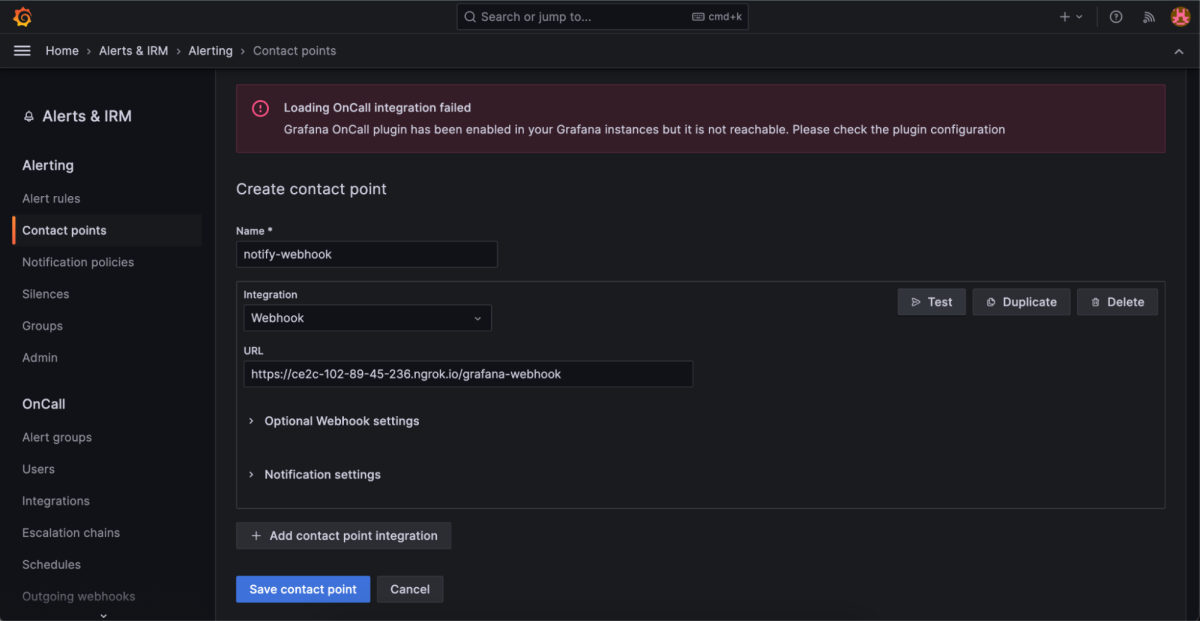 Contact Point Setup