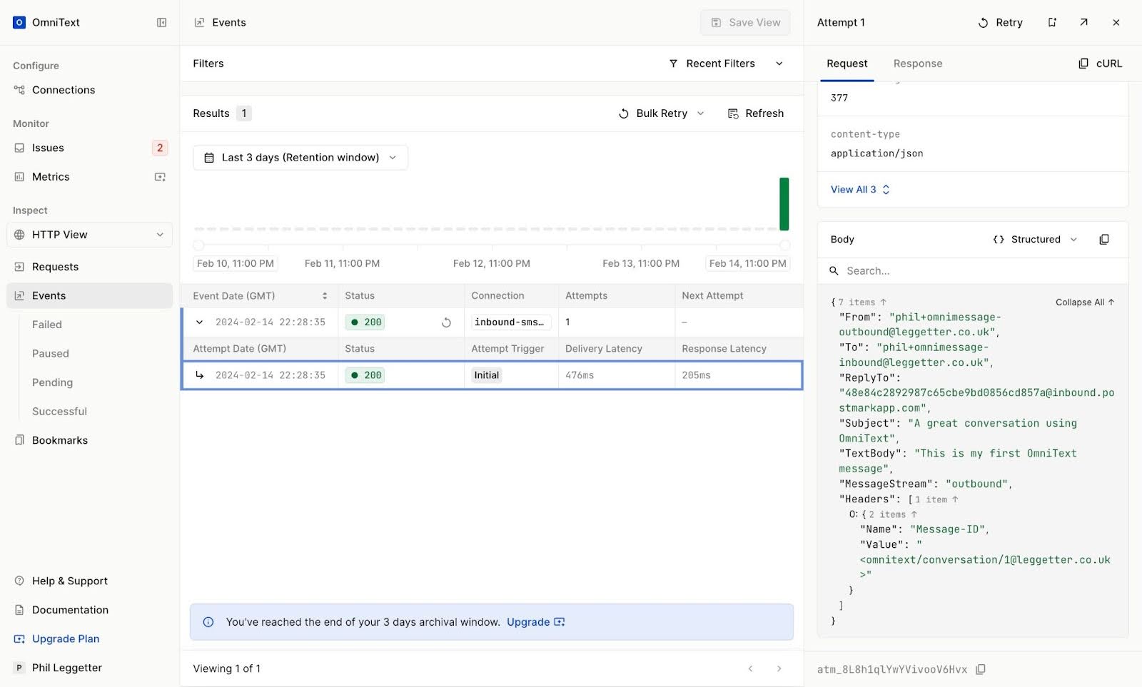 Detailed Hookdeck Events Dashboard