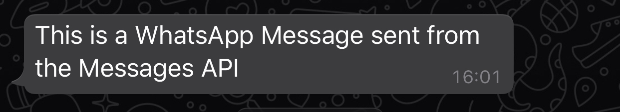 What the message looks like when it is received
