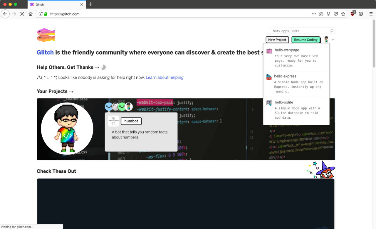 Click New Project button to get started