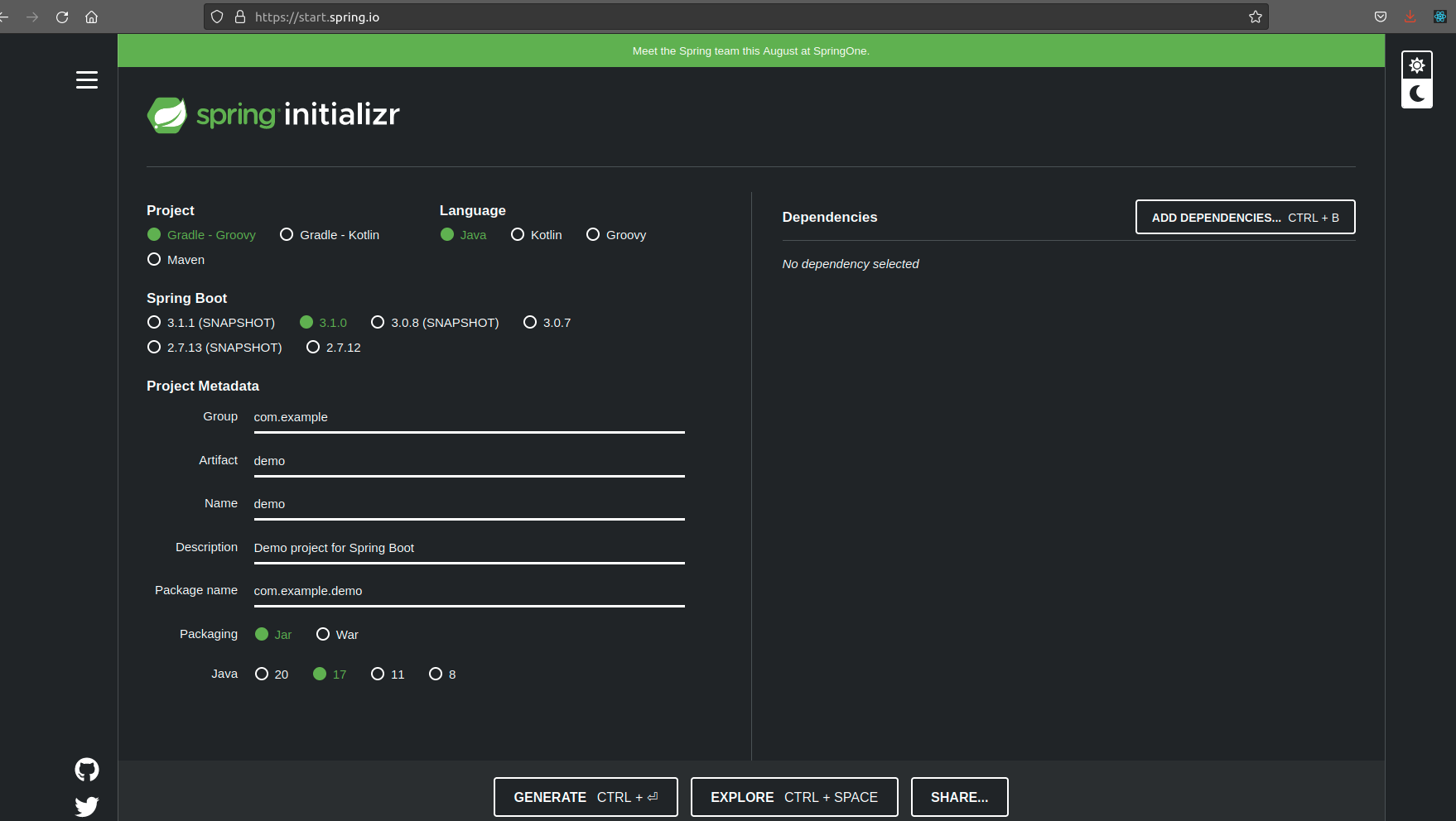 Spring Initializr