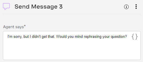 Send message asking the user to rephrase their question