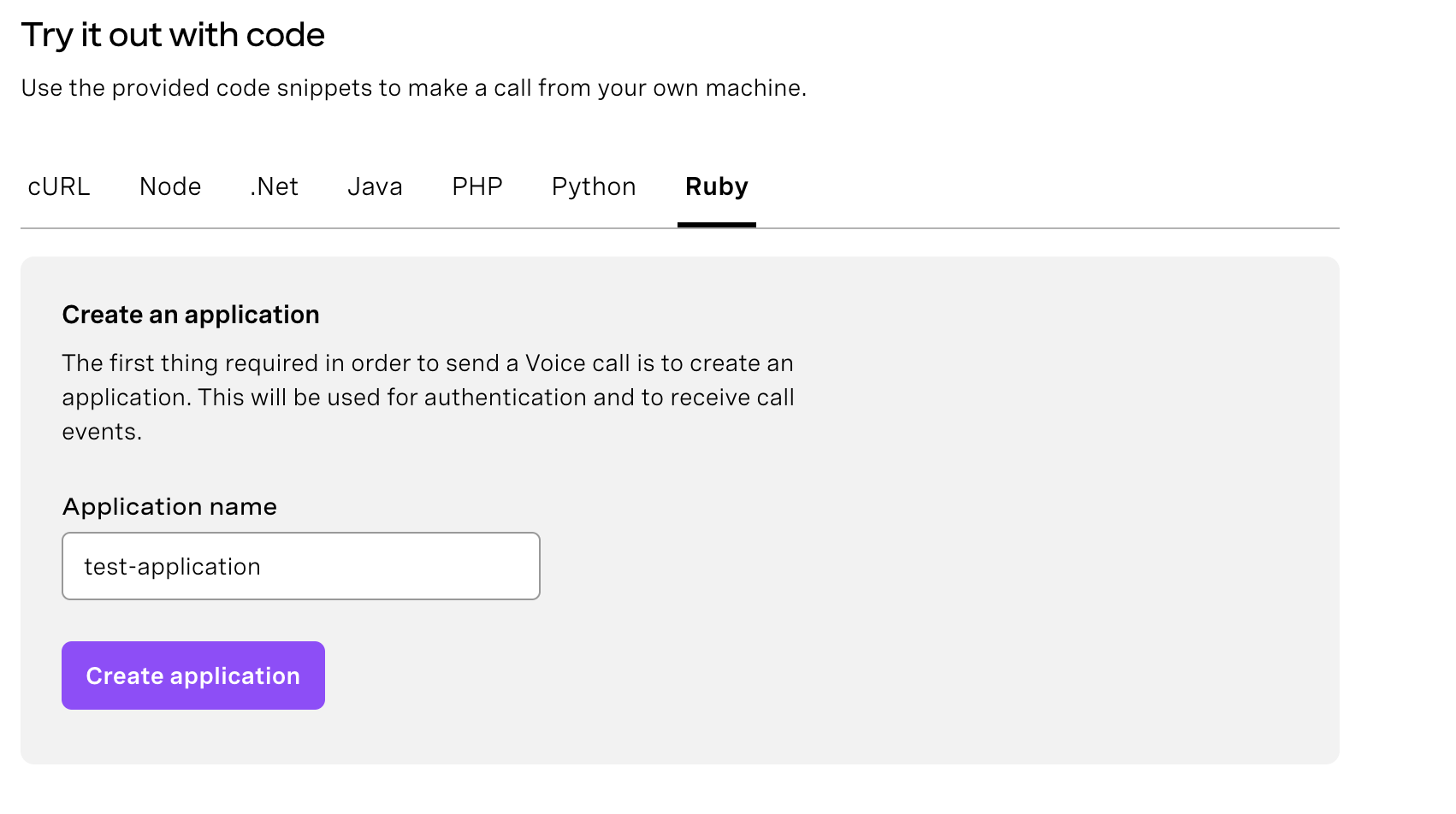 create application form