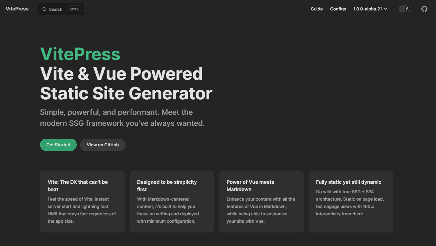 VitePress Home Page