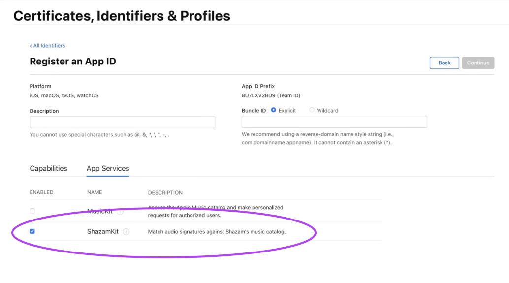 App Services on the developer portal