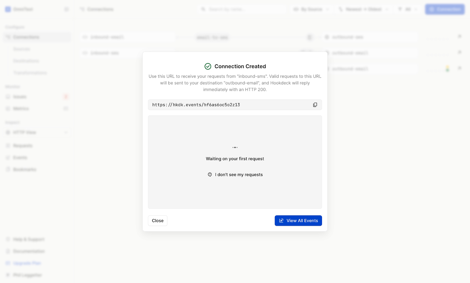 Successful Connection Created