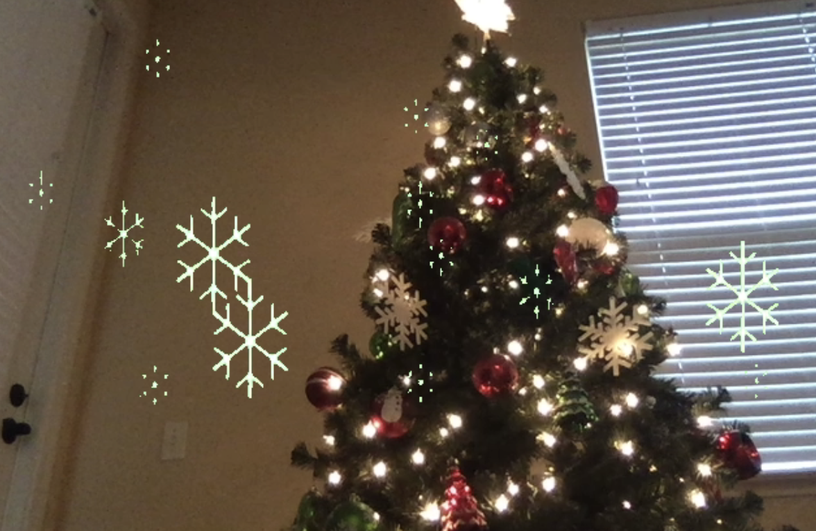Video stream with snowflakes