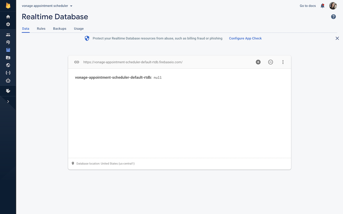 Database created
