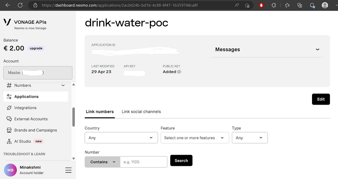 Drink water POC application page