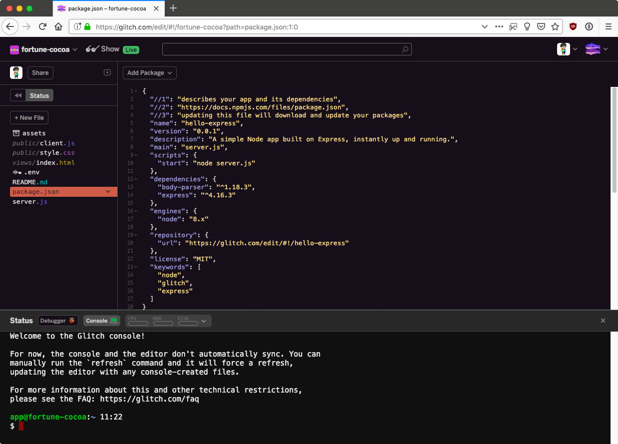 Click Status button near the top of the sidebar