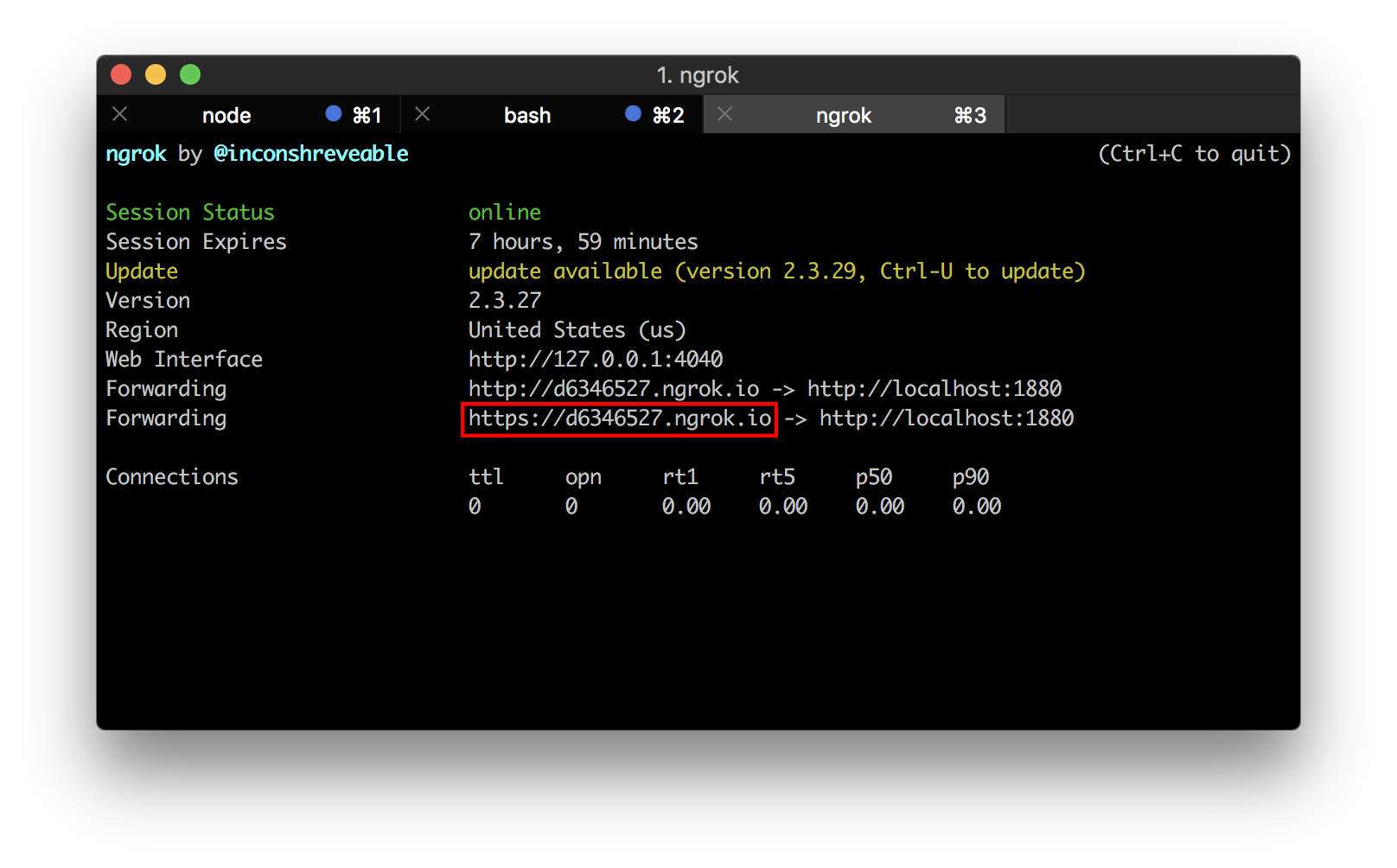 Ngrok nodered TTS Outbound call