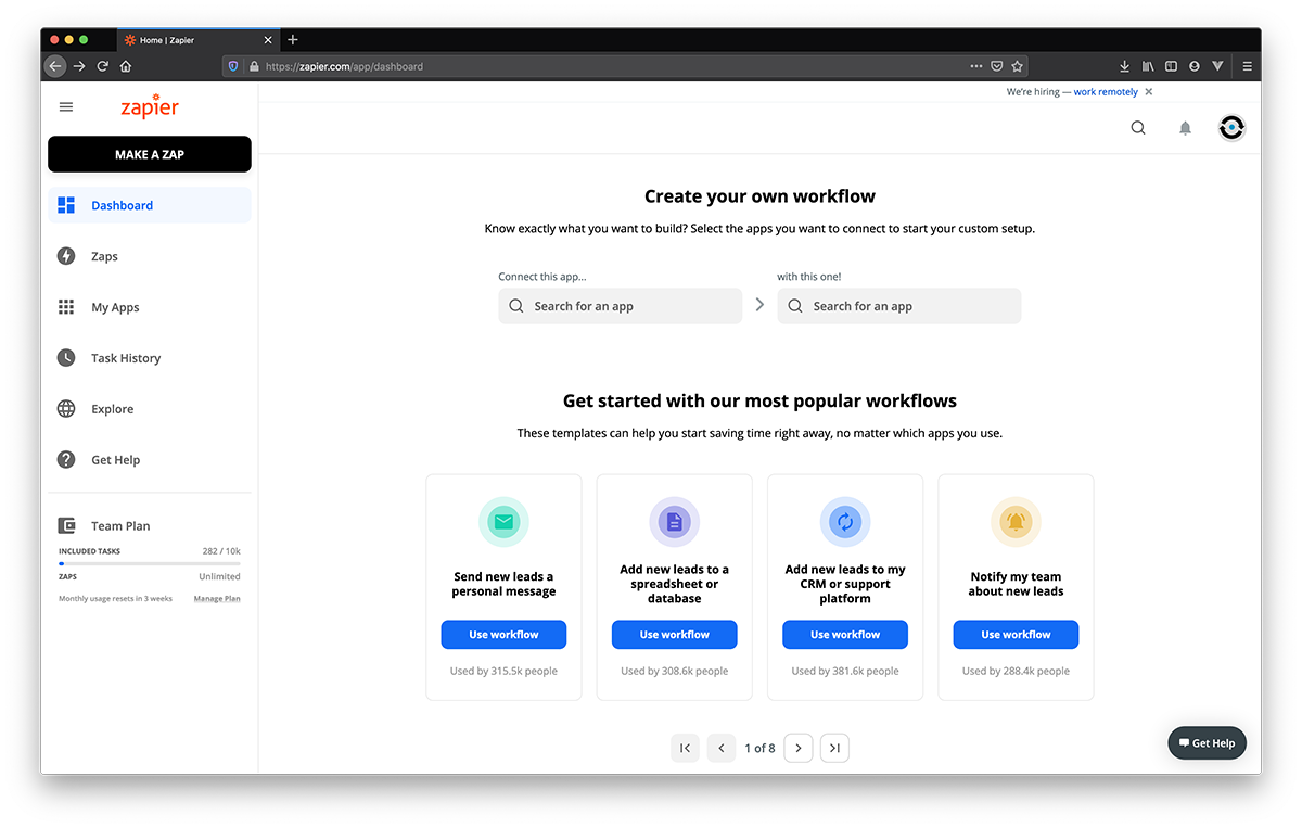 Zapier Dashboard
