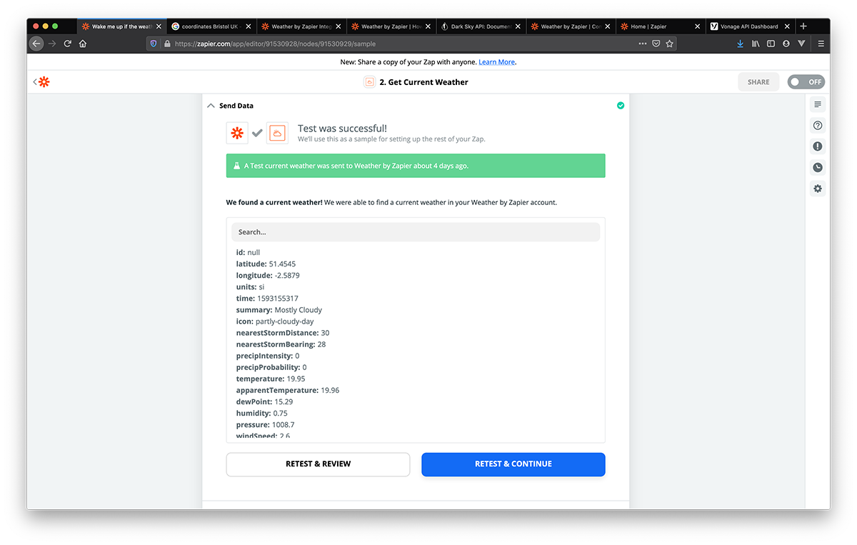 Test data for Weather by Zapier