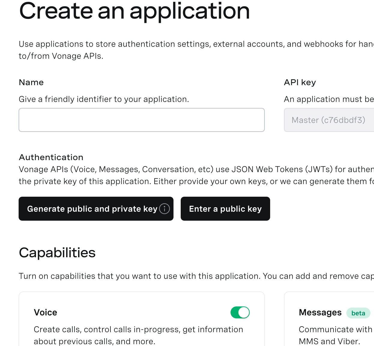 An example of generating a keypair to have API access