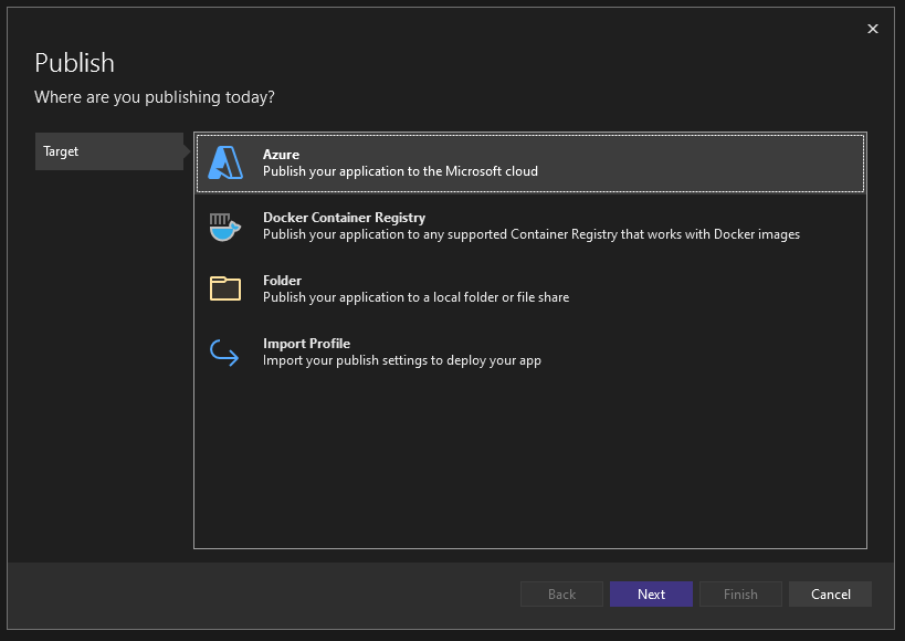 Publishing to Azure