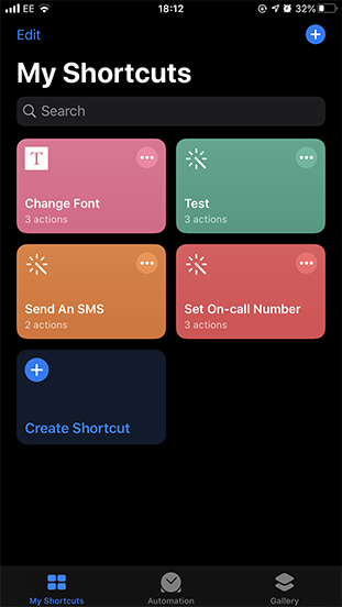 Create new shortcut