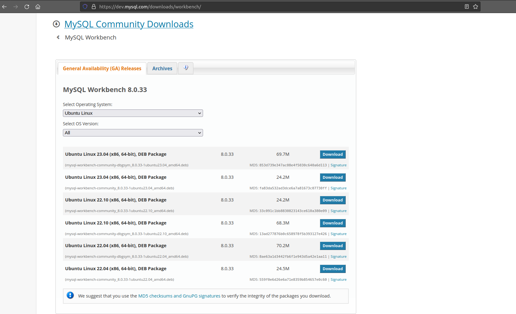 MySQL Community Downloads