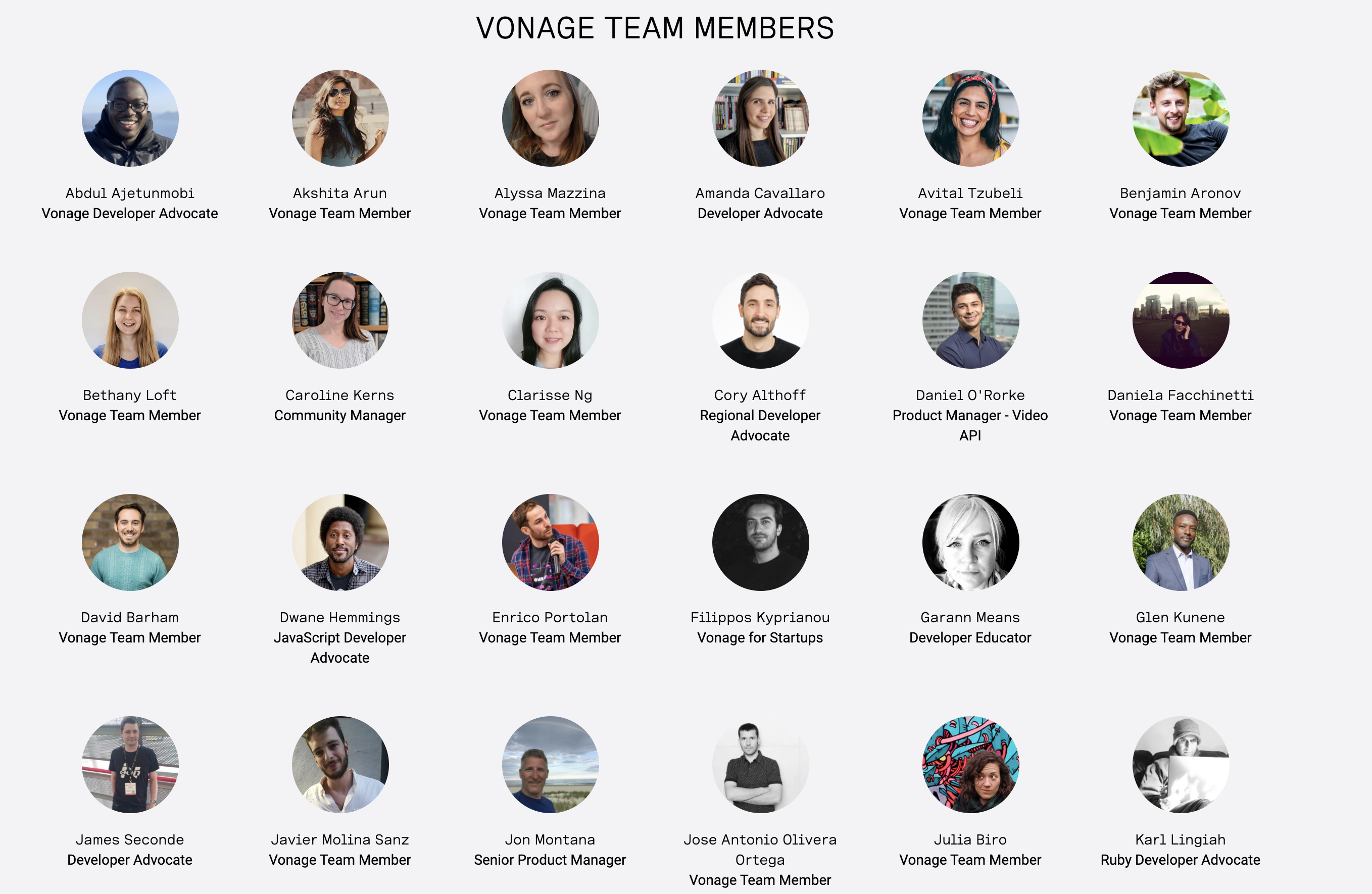 Vonage devrel team