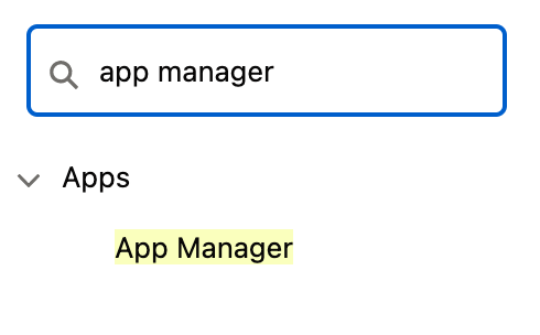 App manager selection
