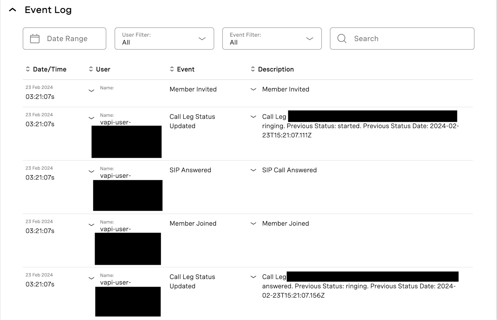 Event Logging Voice Inspector