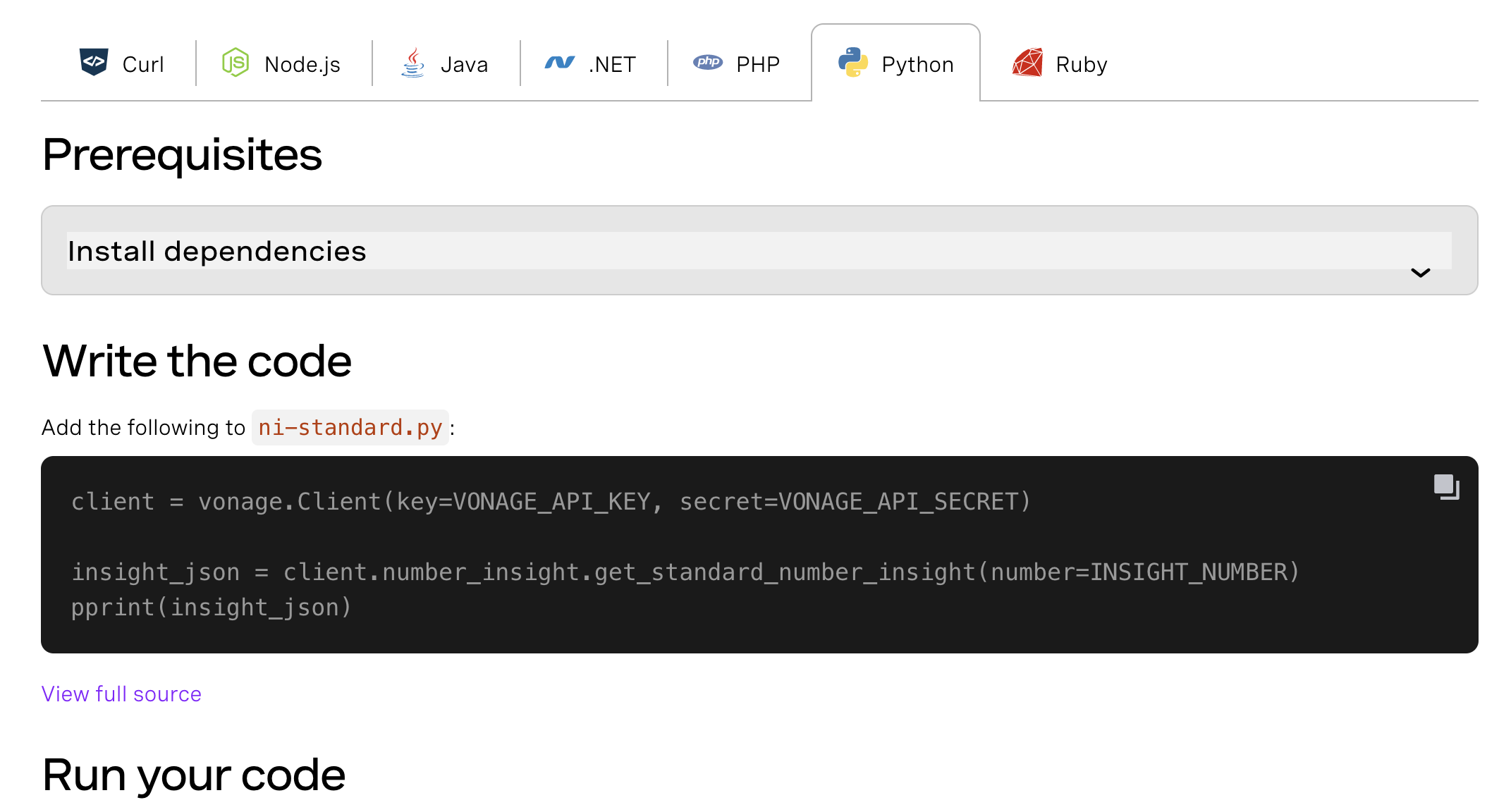 Updated docs to show the new way to call the get_standard_number_insight method