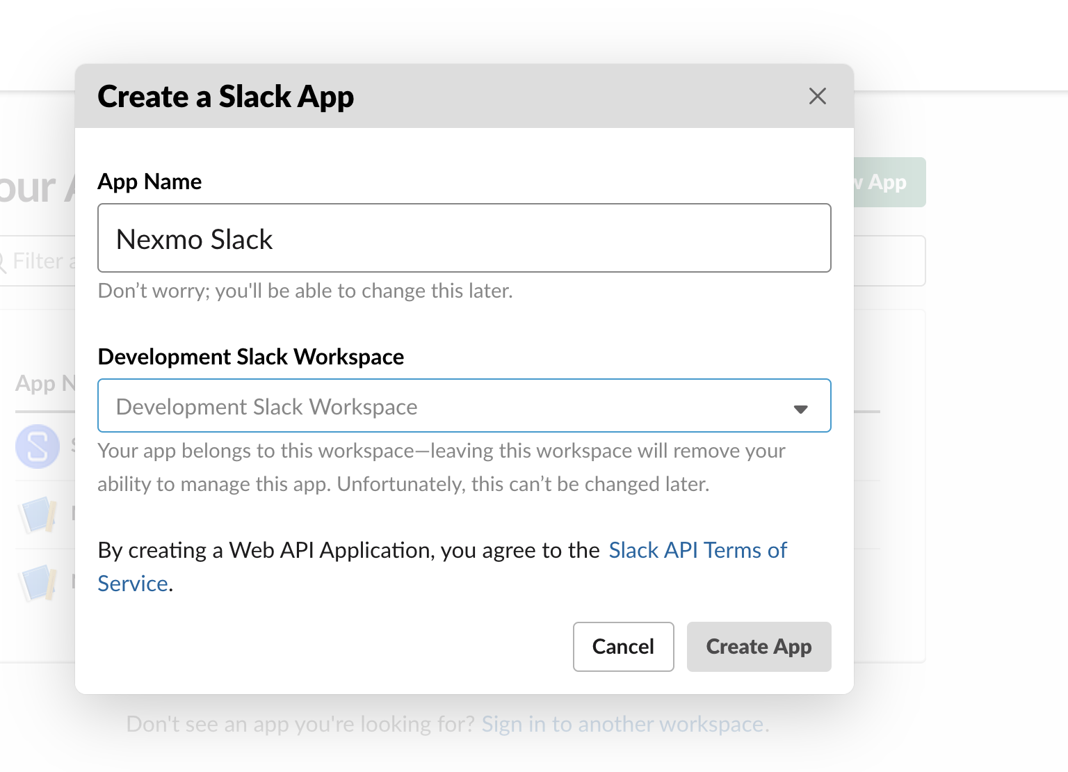 Creating a Slack App