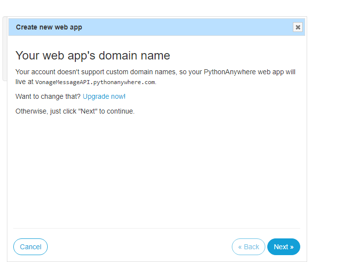 An example of the webapp running