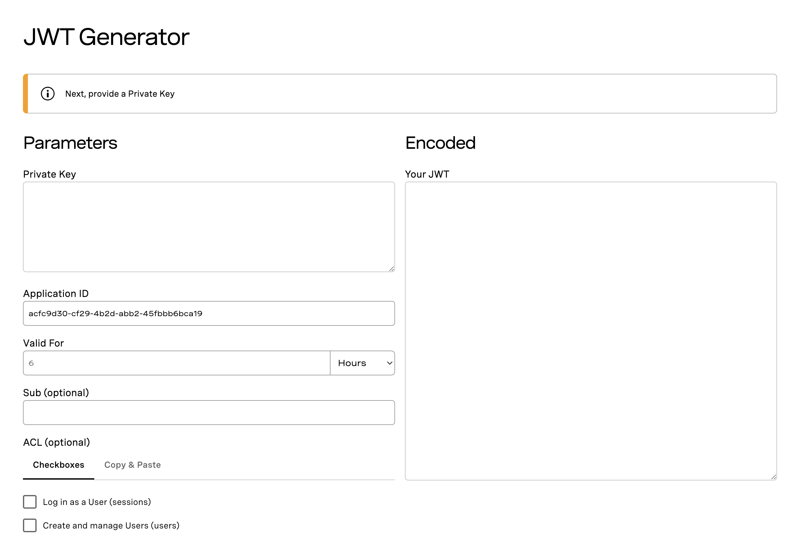 Vonage JWT Generator With Application ID
