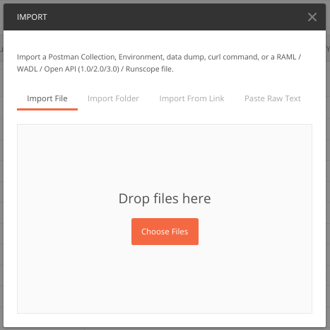 Shows the import dialog when creating a collection