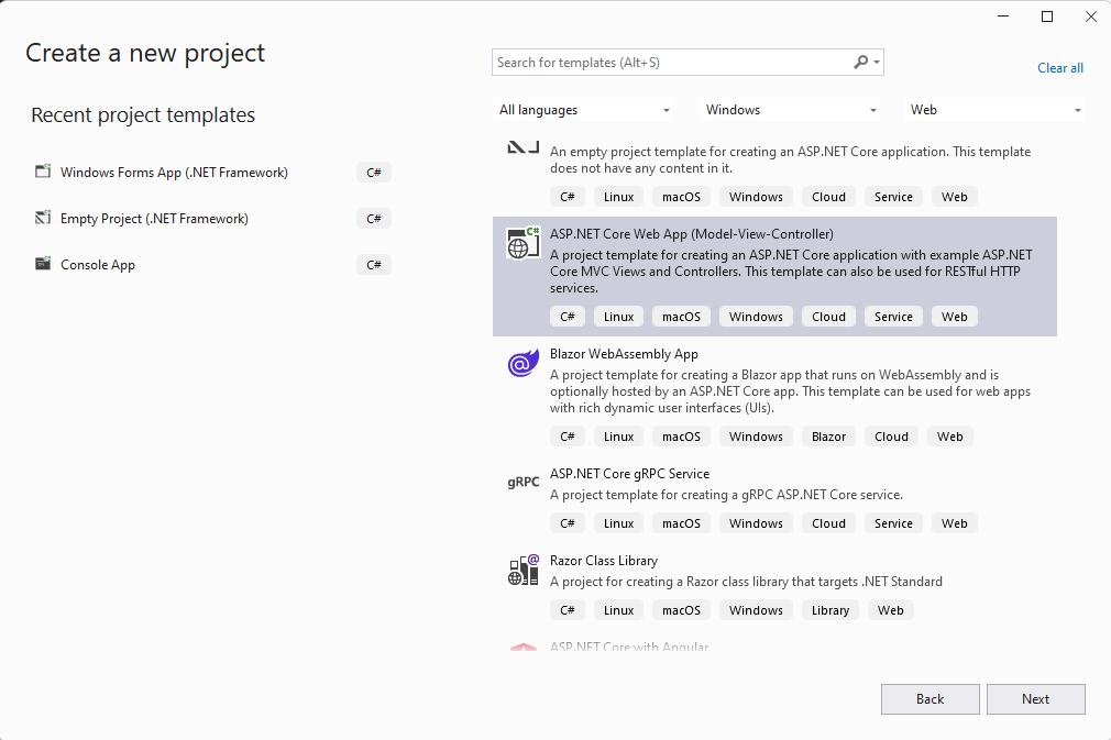 Initiating an ASP.Net project
