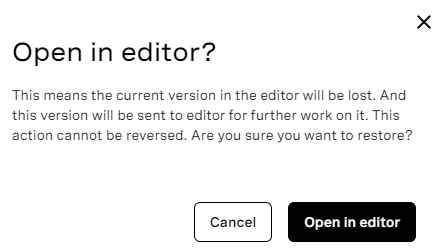 Dialog to Save New Version