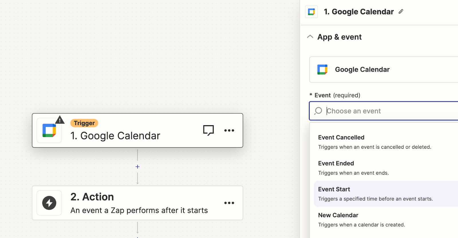 Create a Google Calendar trigger