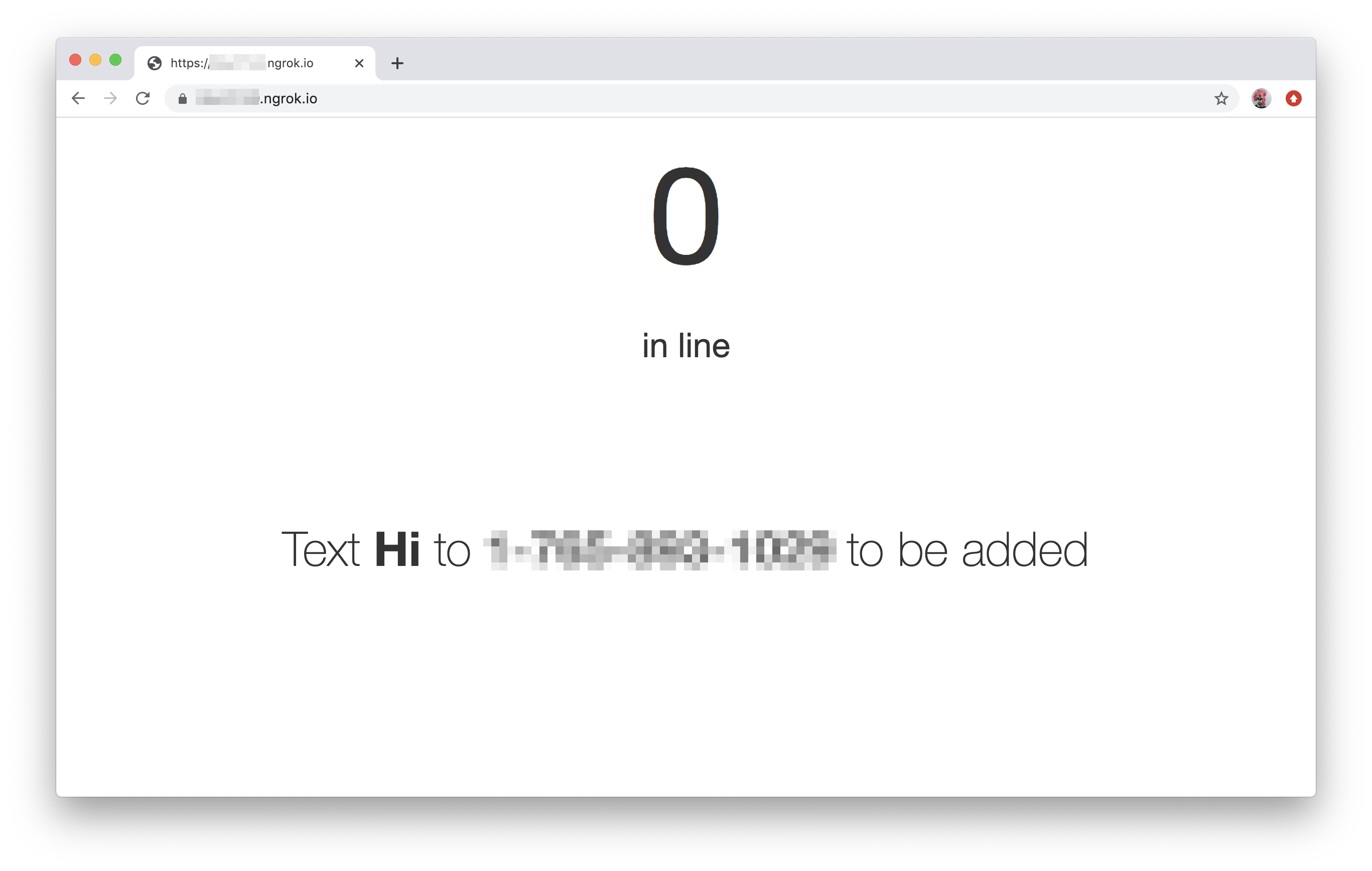 A screenshot of the status