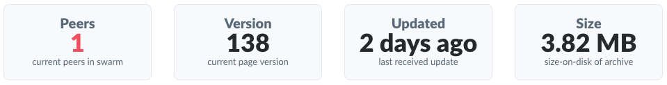 Screenshot of swarm information UI