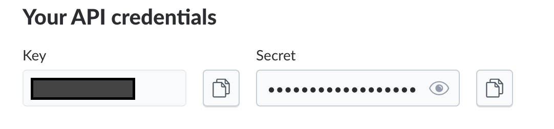 API credentials in the Vonage Developer Dashboard