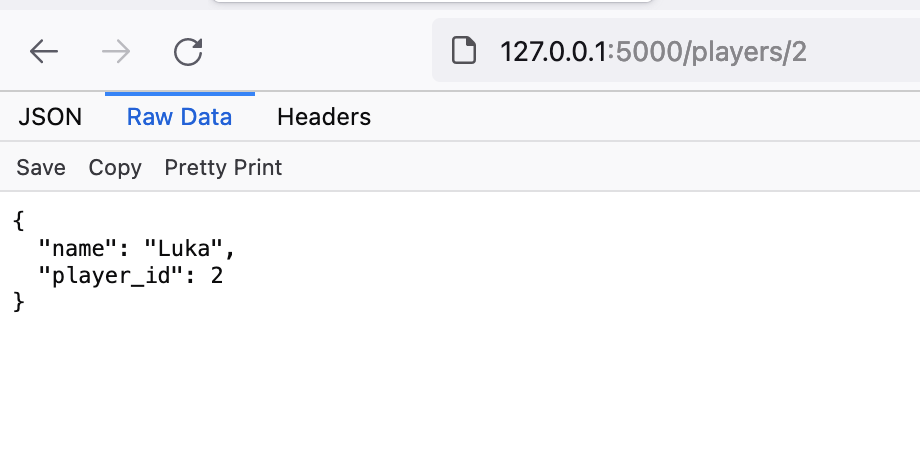 Flask Python url or path parameters running on localhost returning JSON as response body