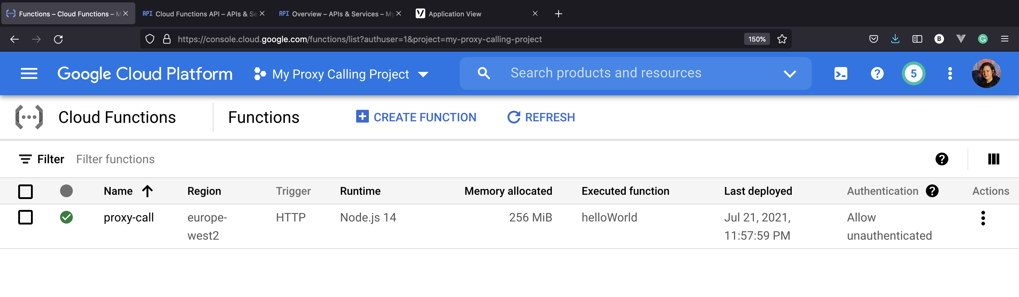 Function deployed