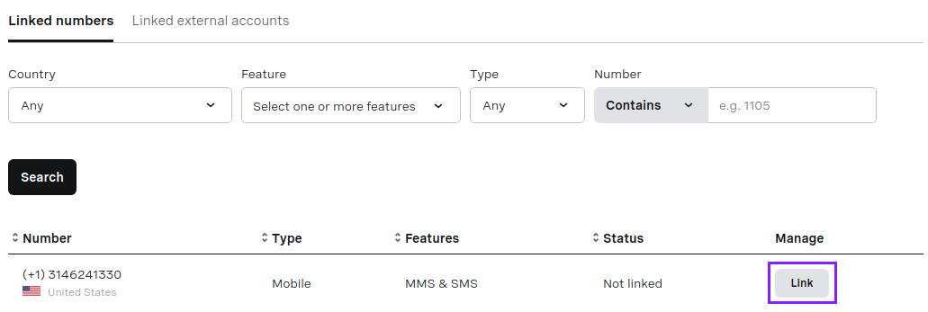 Vonage Virtual Number