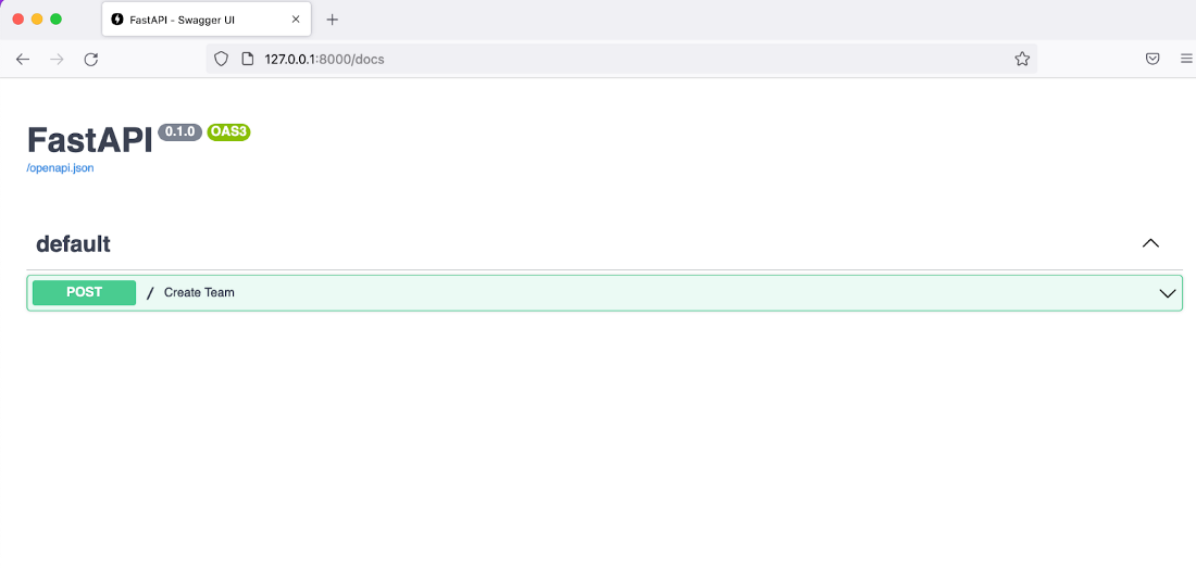 FastAPI Python automatic documentation POST request using Pydantic