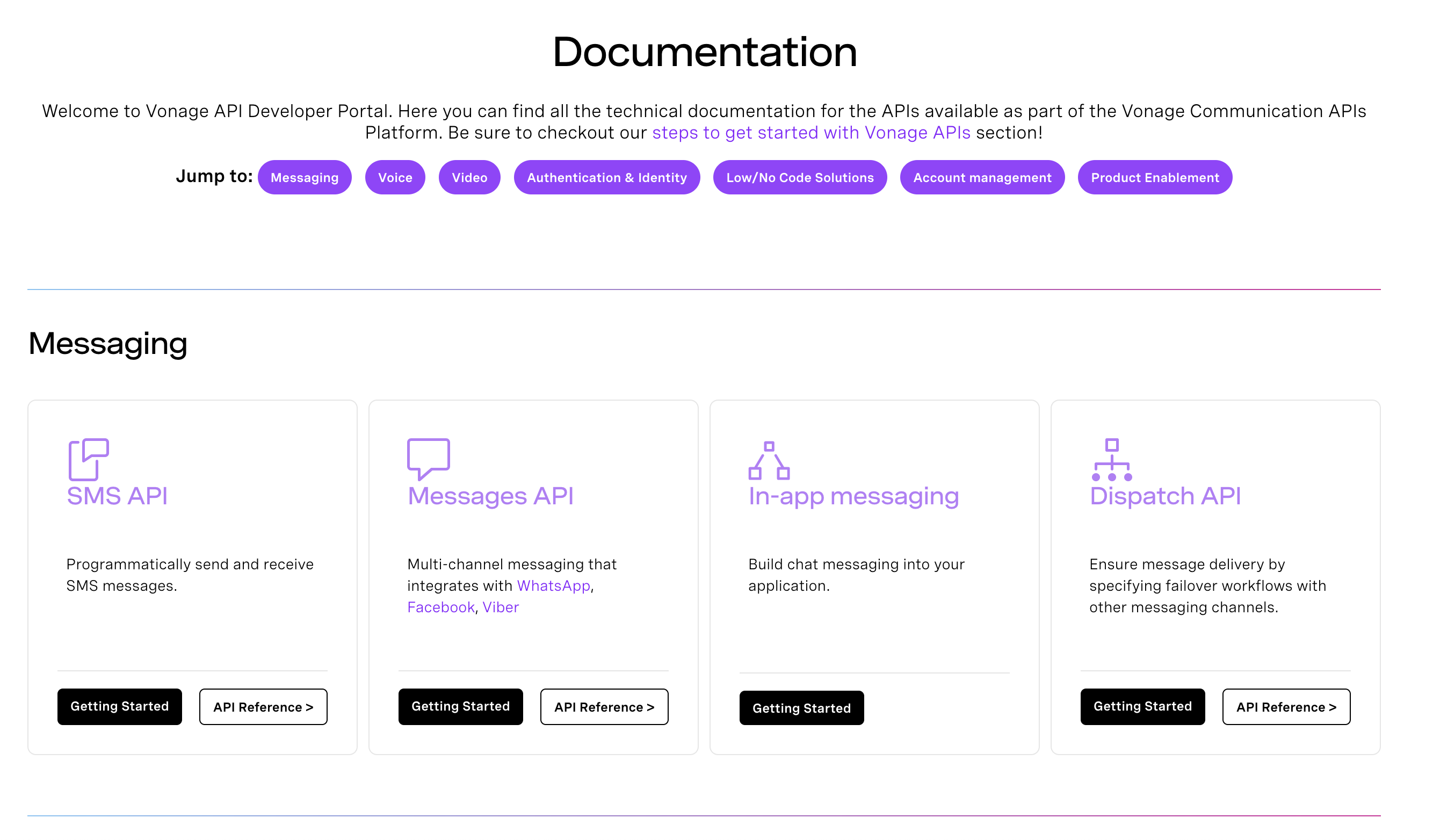 Image of main docs page