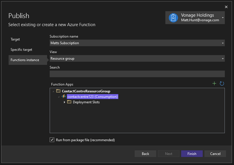 Select Contact Centre Function App